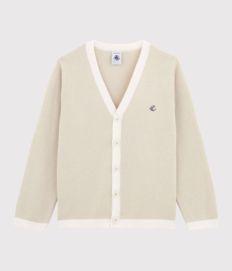 Cardigan enfant gar&ccedil;on beige