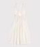 Robe longue à bretelles enfant en coton uni blanc ECUME