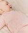Brassière bébé cache-cœur ajourée en tricot laine et coton rose JOLI