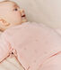 Brassière bébé cache-cœur ajourée en tricot laine et coton