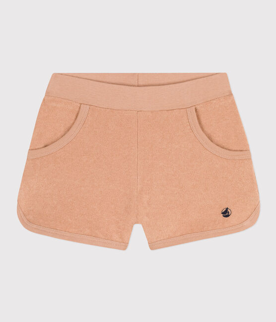 Short en bouclette éponge enfant fille beige VINTAGE