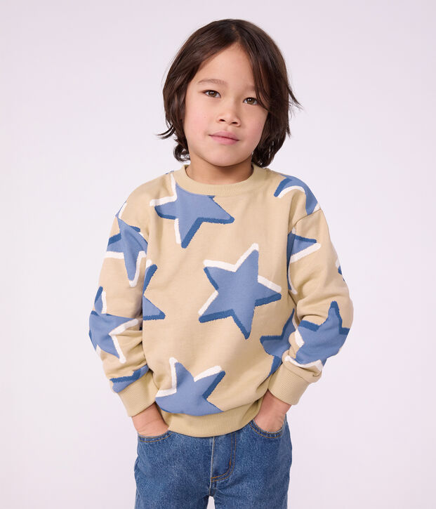 Sweatshirt enfant en coton imprim&eacute; &eacute;toiles multicouleur/bleu/multicouleur