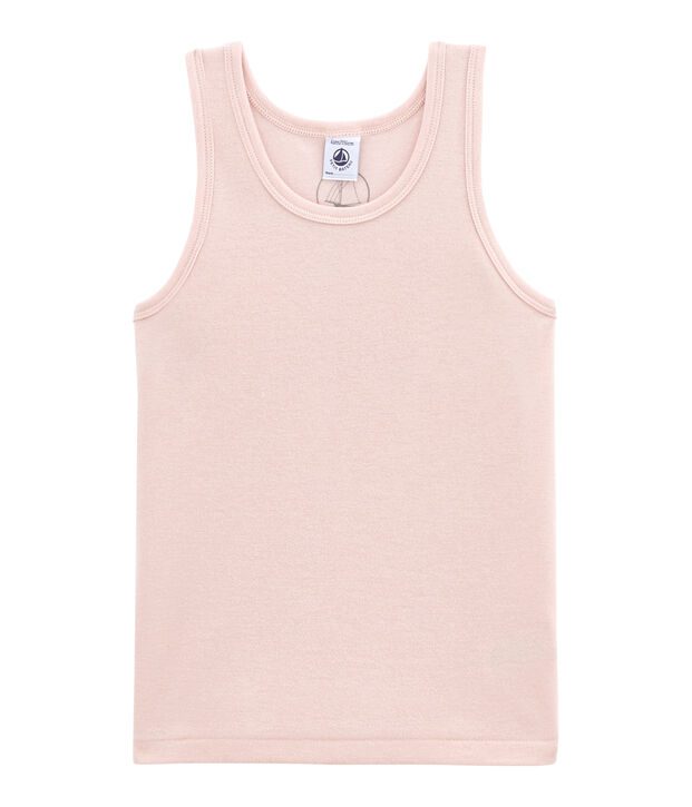 D&eacute;bardeur petite fille en laine et coton rose clair