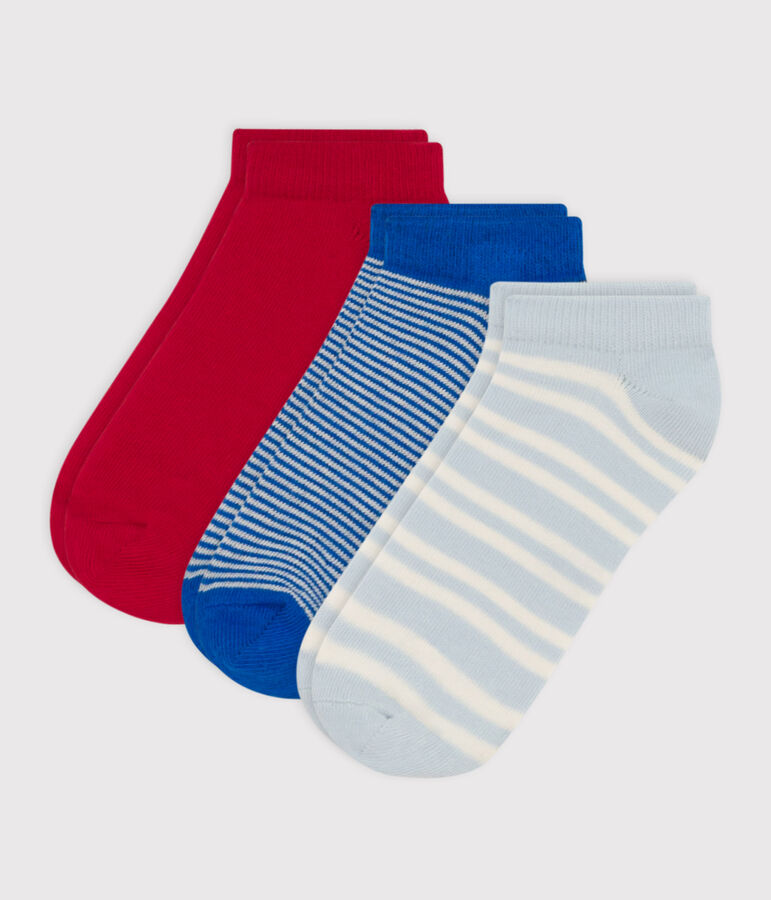 Lot de 3 paires de chaussettes rayures en jersey de coton enfants multicouleur