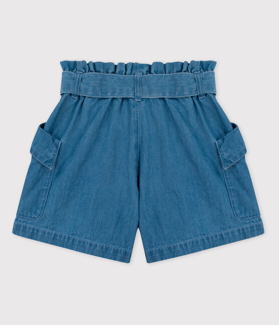 Short en denim bio enfant fille bleu DENIM CLAIR CN