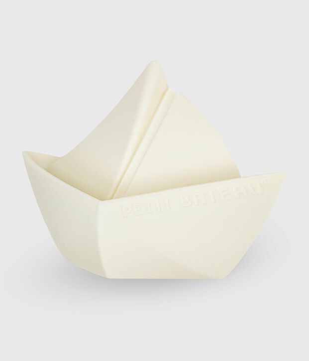 Jouet de bain b&eacute;b&eacute; bateau en silicone blanc