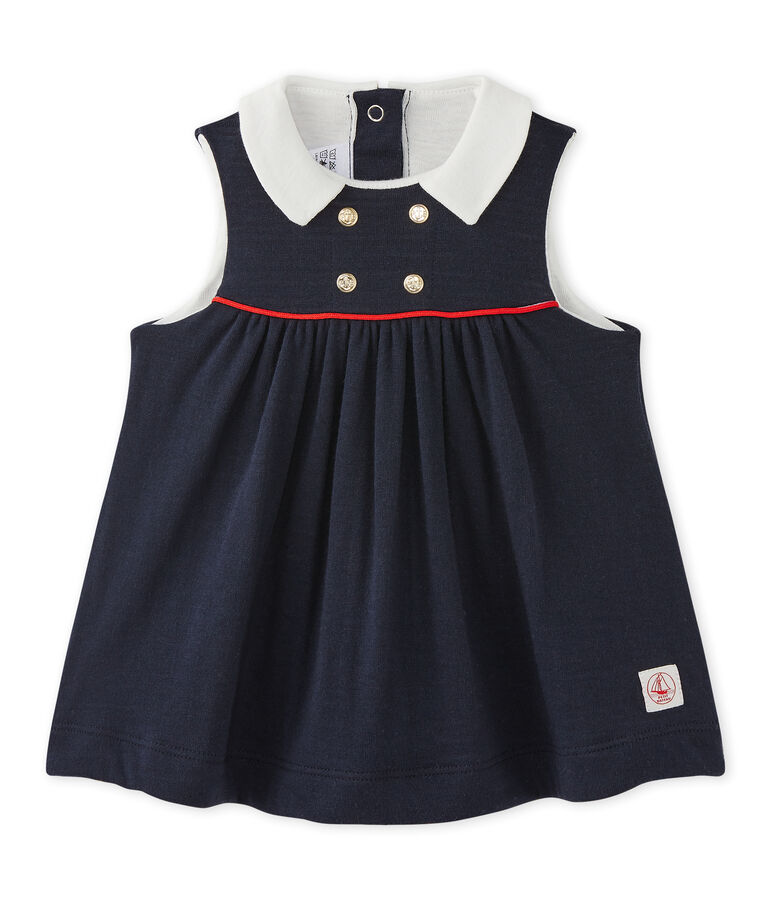 Robe b&eacute;b&eacute; fille sans manches en tubique bleu