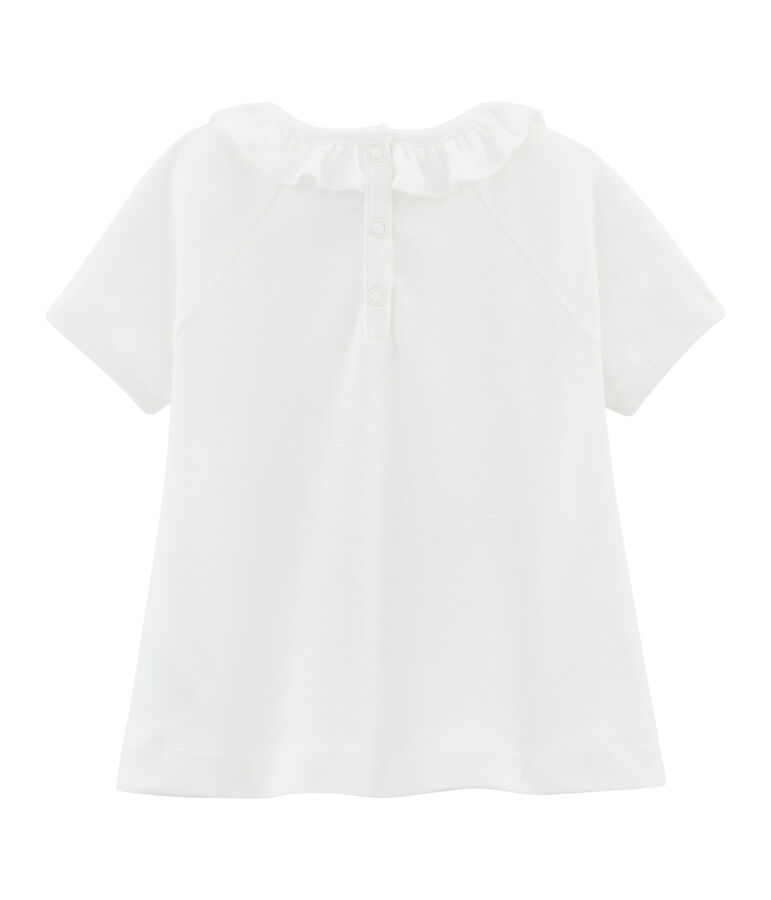 Tee-shirt uni b&eacute;b&eacute; fille blanc MARSHMALLOW/blanc MULTICO