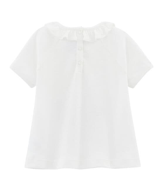 Tee-shirt uni bébé fille blanc MARSHMALLOW/blanc MULTICO