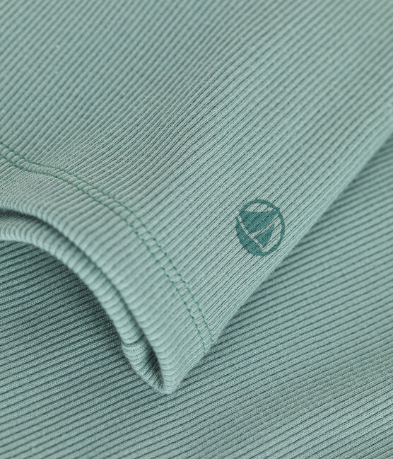 Tee-shirt l'Iconique Col roulé en côte 2x2 femme vert PAUL