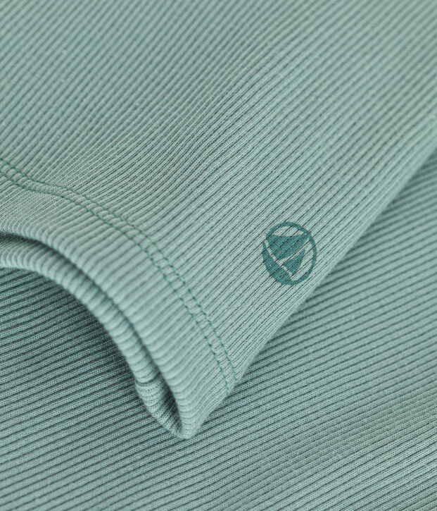 Tee-shirt l'Iconique Col roul&eacute; en c&ocirc;te 2x2 femme vert