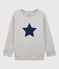 Sweat en molleton enfant fille / garçon gris BELUGA/bleu MEDIEVAL