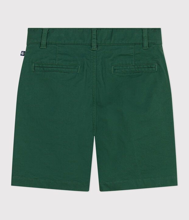 Bermuda short enfant en serge de coton uni vert