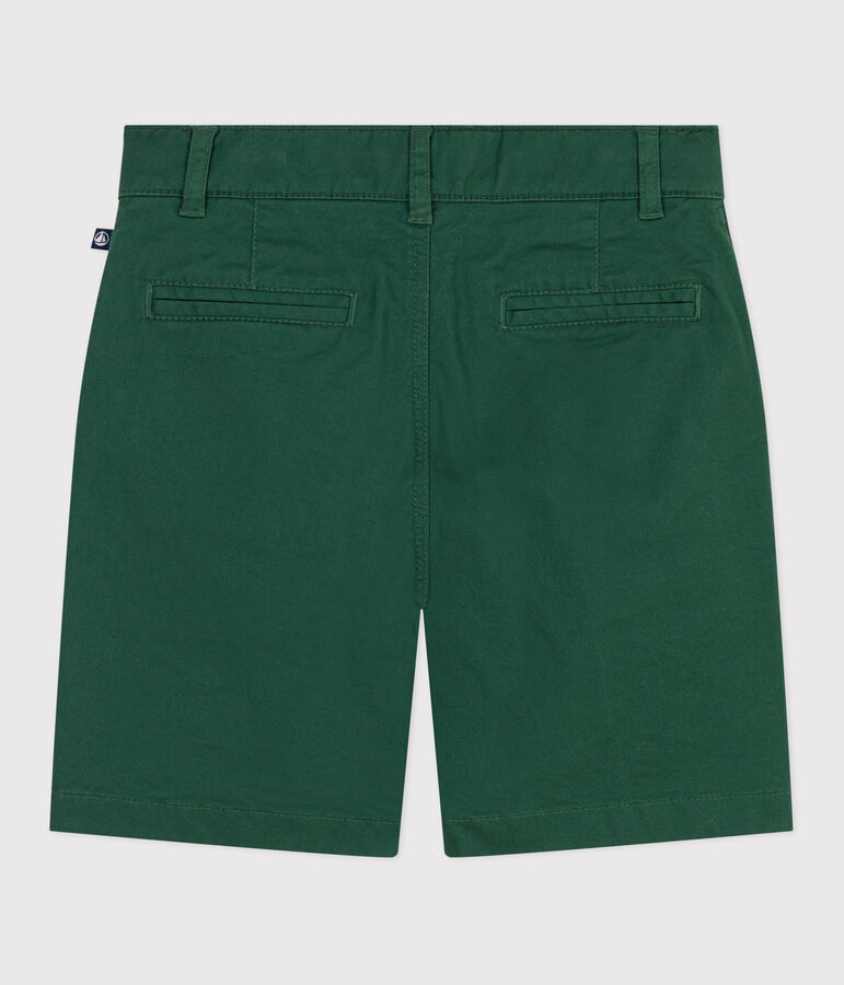 Bermuda short enfant en serge de coton uni vert WILLOW