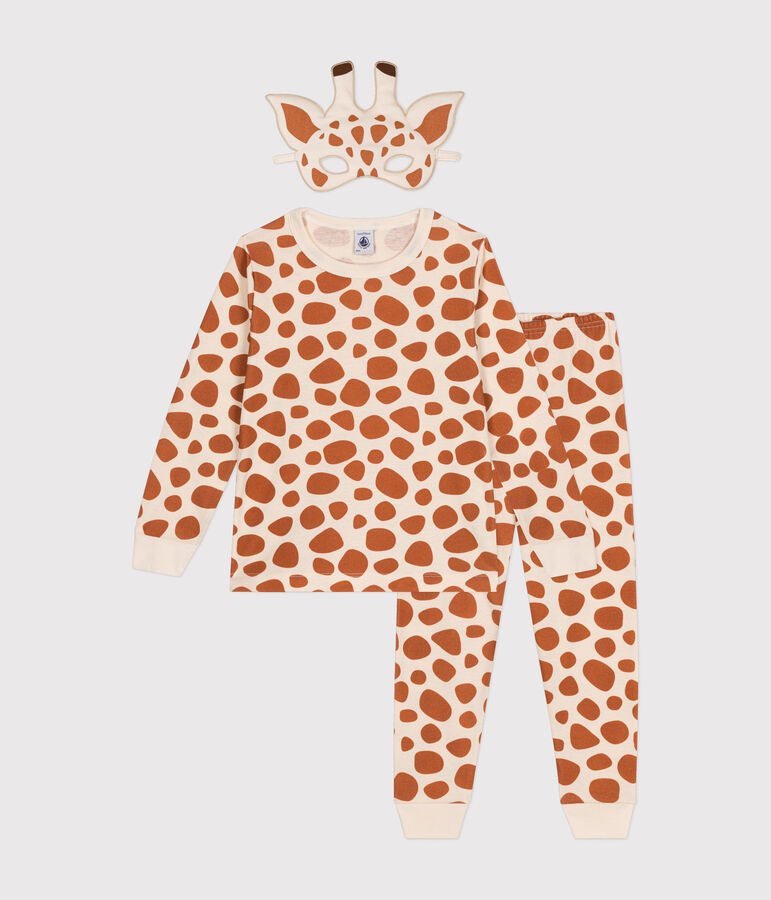 Pyjama d&eacute;guisement girafe en coton enfant blanc AVALANCHE/ ECUREUIL