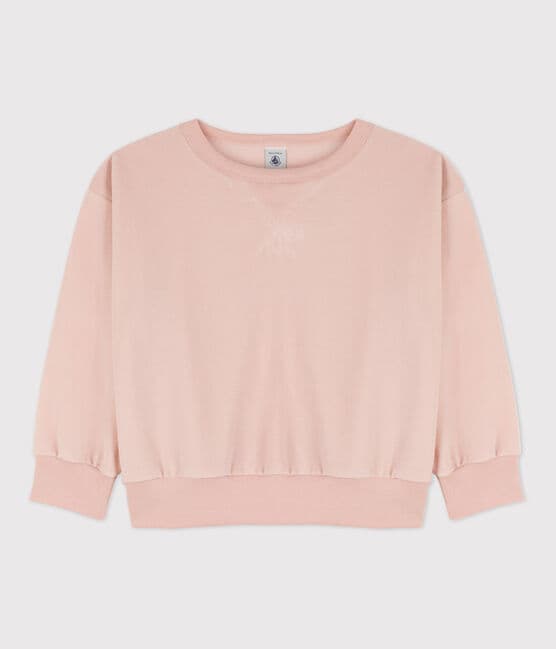 Sweatshirt en coton enfant fille / garçon rose SALINE