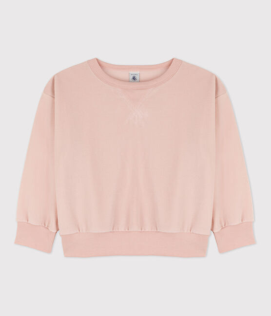 Sweatshirt en coton enfant fille / garçon rose SALINE