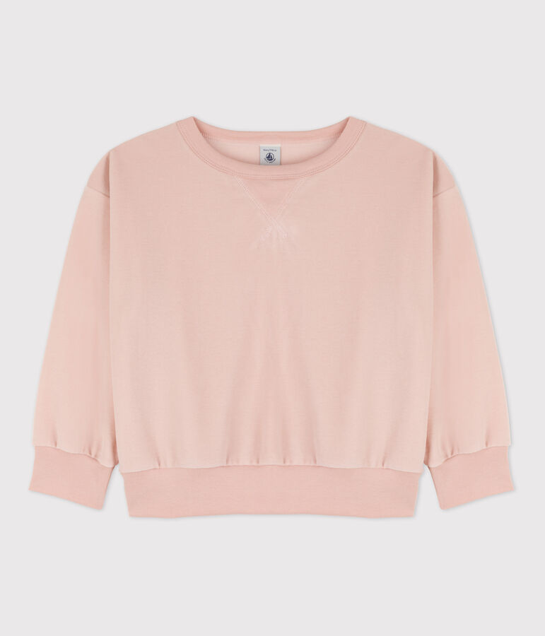 Sweatshirt en coton enfant fille / gar&ccedil;on rose SALINE