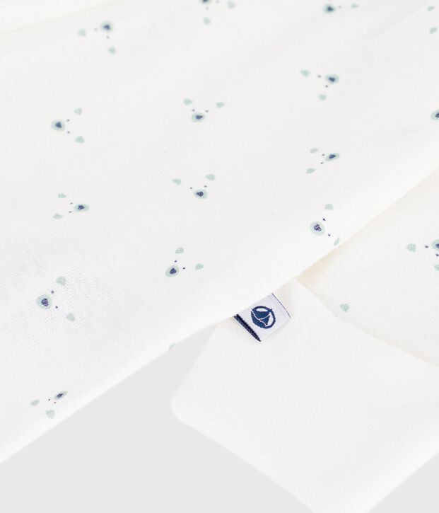 Pyjama b&eacute;b&eacute; en coton imprim&eacute; &agrave; fleurs blanc/multicouleur