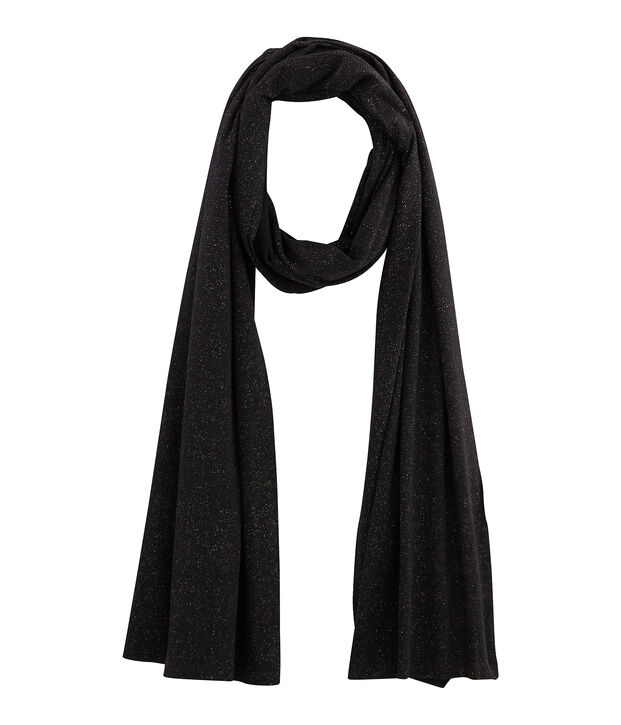 Echarpe brillante femme noir/jaune