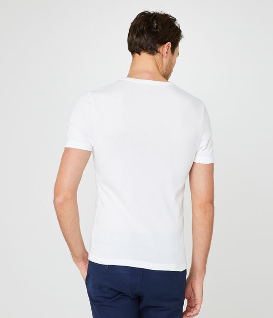 Tee-shirt manches courtes col rond homme blanc ECUME
