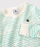 Pyjama snugfit imprimé vagues vertes petit garçon en coton blanc MARSHMALLOW/ VERT