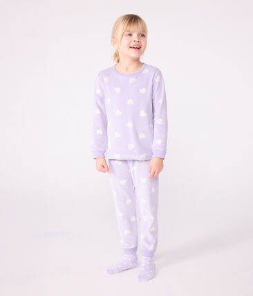 Pyjama enfant en velours imprimé cœurs