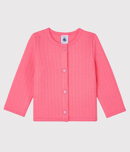 Cardigan bébé fille - garçon en tubique matelassé rose CUPCAKE