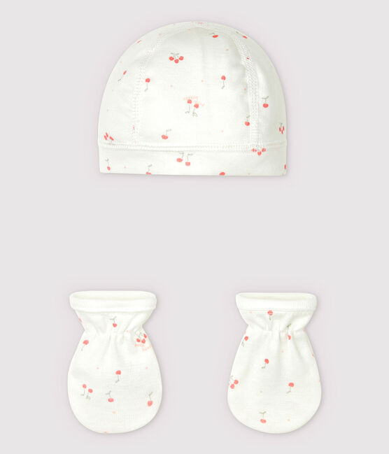 Lot bonnet naissance et moufles bateaux bébé en coton biologique variante 2
