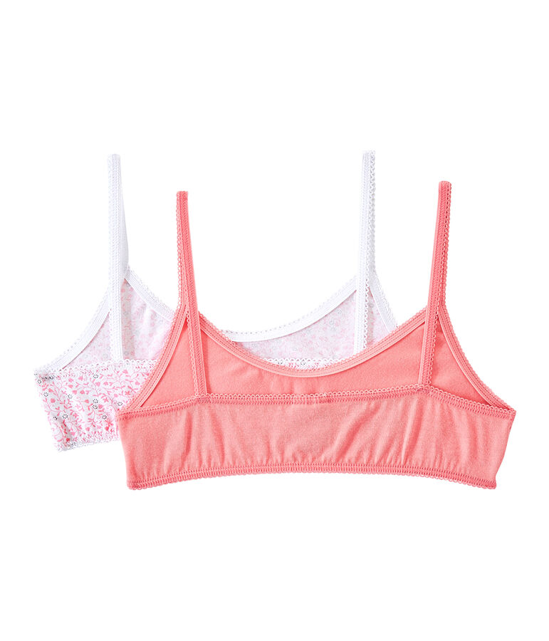 Lot de 2 brassi&egrave;res fille blanc