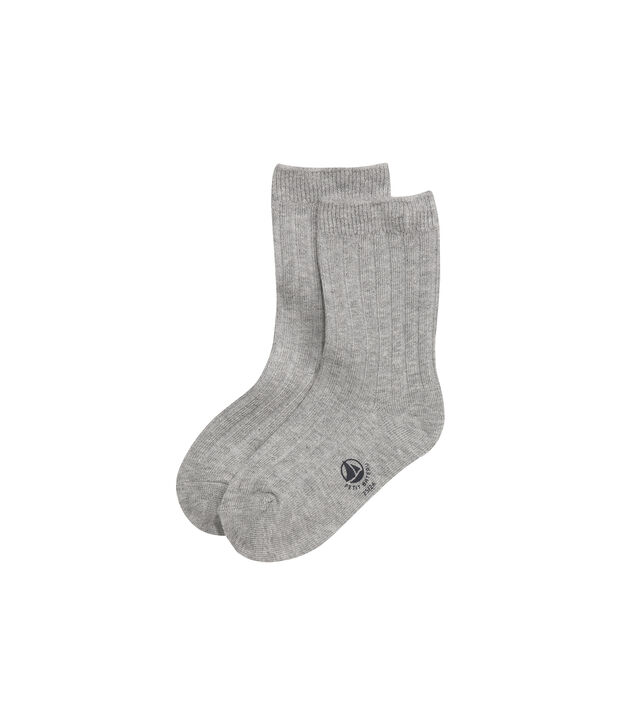 Chaussettes gar&ccedil;on unies gris