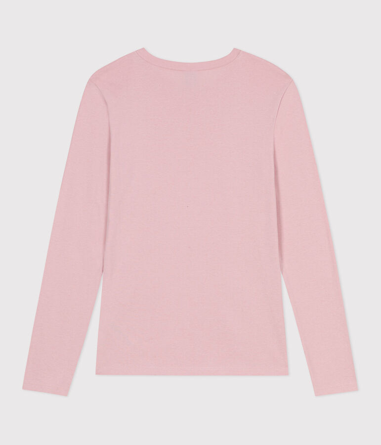 Tee-shirt femme l'iconique en coton manches longues rose JOLI