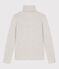 Tee-shirt col roulé L'ICONIQUE chaud Femme gris BELUGA CHINE