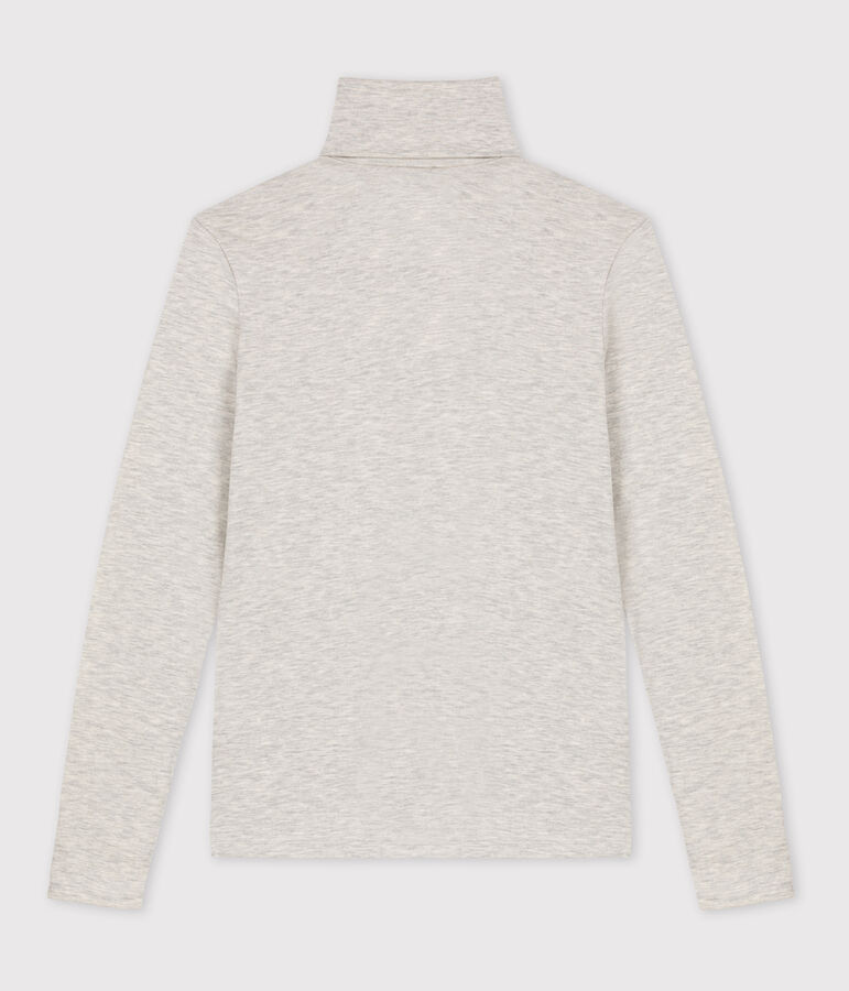 Tee-shirt col roul&eacute; L'ICONIQUE chaud Femme gris BELUGA CHINE