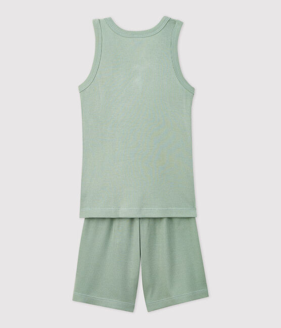 Pyjacourt uni jade petit garçon en coton lyocell vert HERBIER