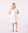 Robe enfant en coton manches courtes blanc MARSHMALLOW/gris ARGENT