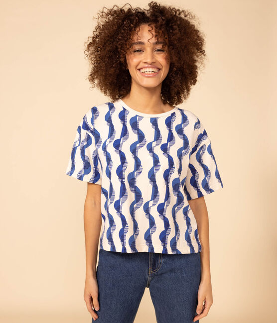 T-shirt LE BOXY imprimé en coton Femme blanc AVALANCHE/ MULTICO