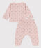 Ensemble imprimé en tubique bébé rose SALINE/blanc MULTICO