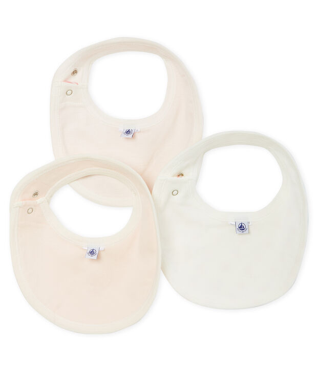 Lot de trois bavoirs b&eacute;b&eacute; en c&ocirc;te multicouleur