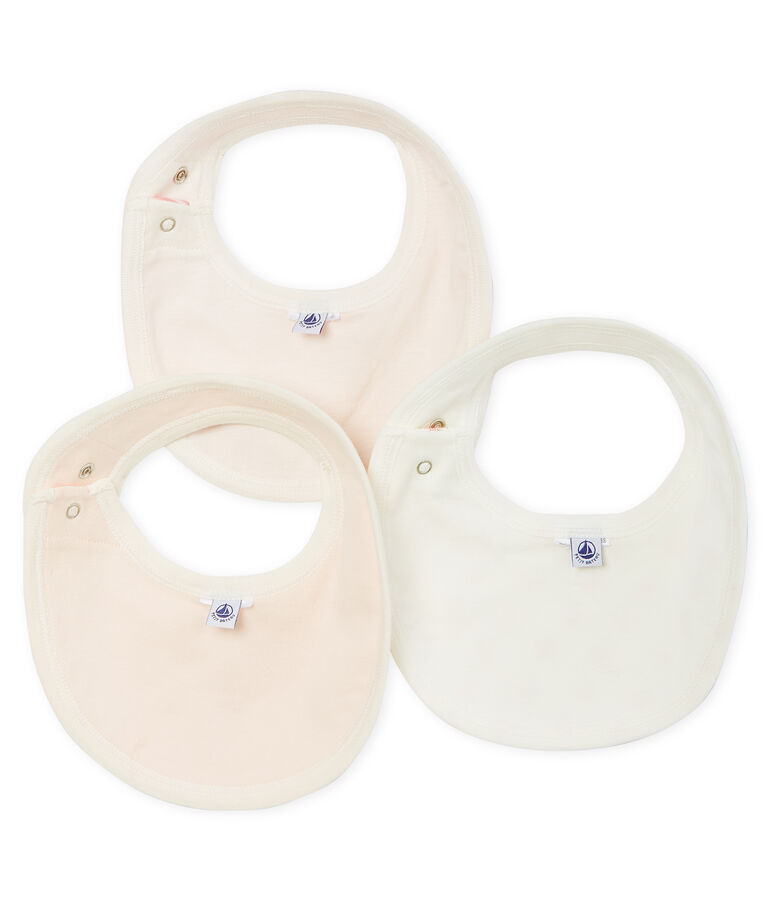 Lot de trois bavoirs b&eacute;b&eacute; en c&ocirc;te multicouleur