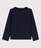 Tee-shirt manches longues coton  enfant fille bleu SMOKING