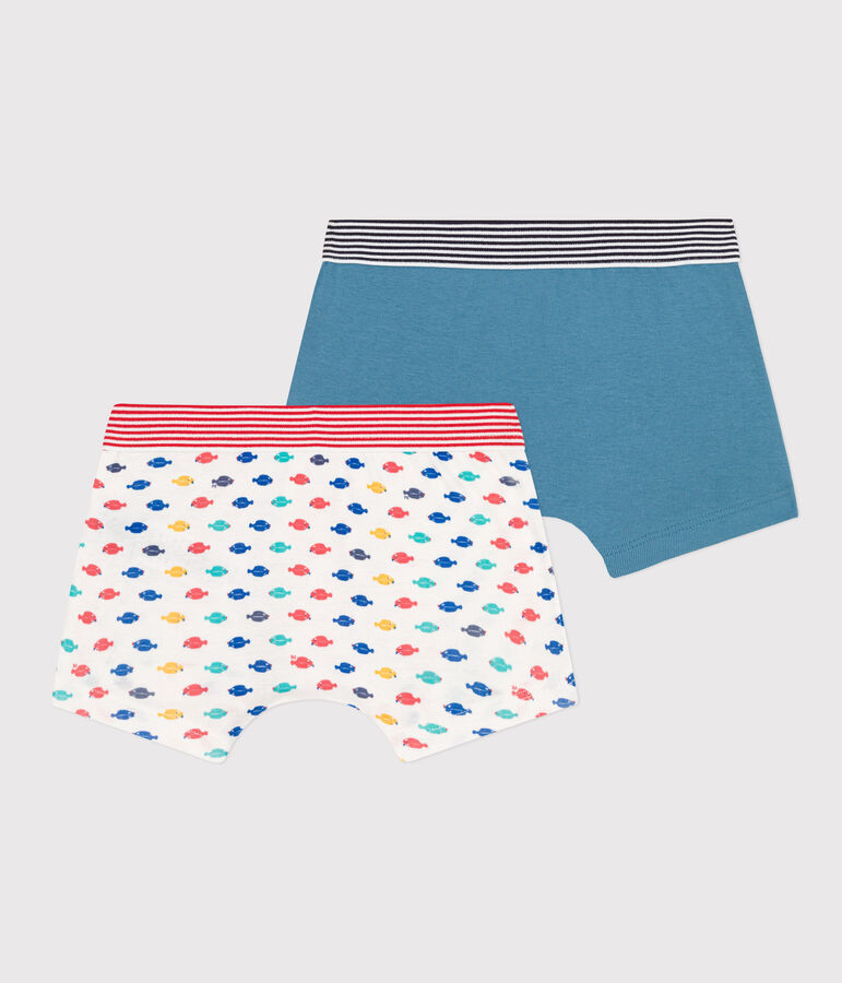 Lot de 2 boxers animaux marins en coton petit gar&ccedil;on multicouleur
