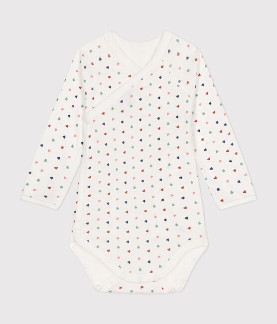 Body croisés manches longues en coton bébé blanc MARSHMALLOW/blanc MULTICO