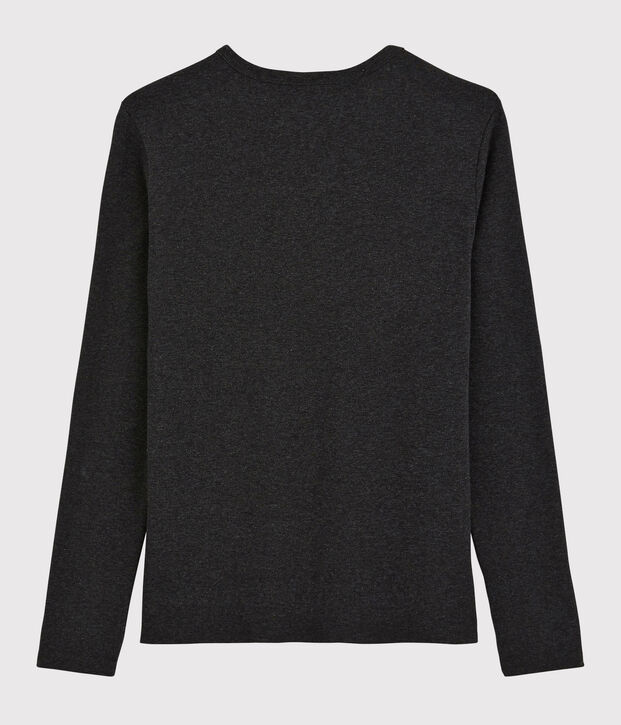 T-shirt col V iconique en coton Femme gris
