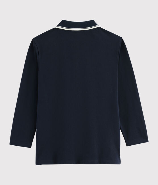 Polo manches longues enfant garçon bleu SMOKING