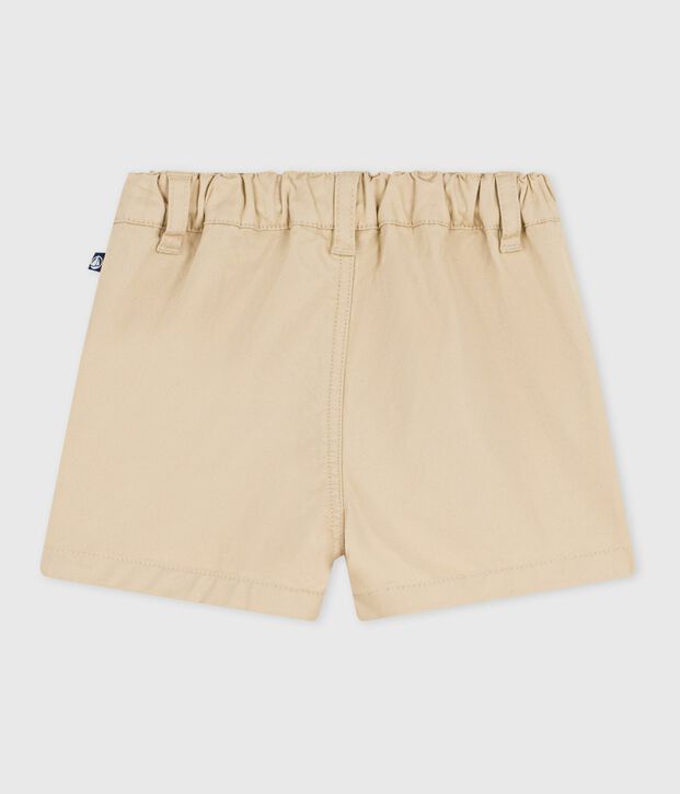 Short b&eacute;b&eacute; en coton uni beige