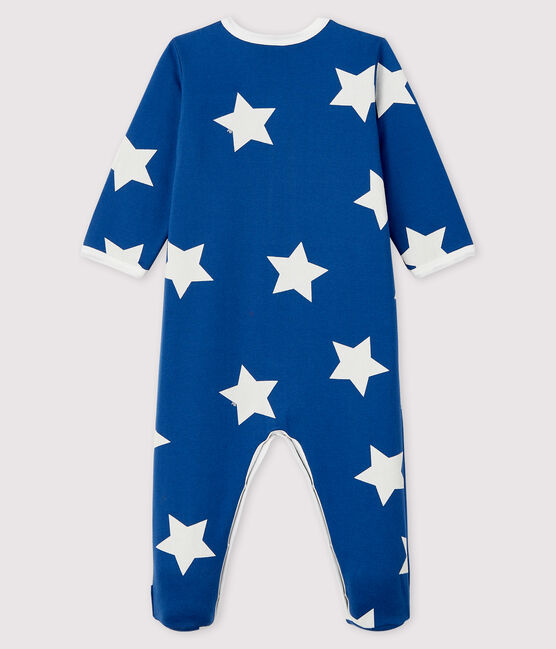 Dors-bien bleu à étoiles bébé en molleton bleu MAJOR/blanc ECUME