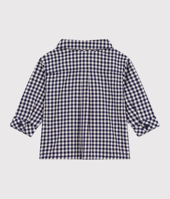 Chemise bébé en flanelle à carreaux bleu SOIR/ MILK
