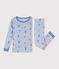Pyjama tr&egrave;s ajust&eacute; enfant en coton imprim&eacute; bleu/blanc/multicouleur