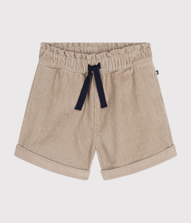 Short en velours enfant fille beige